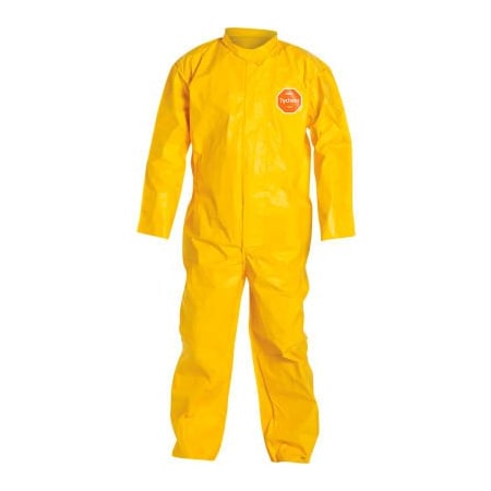Dupont Collar. Stormflap. Open Wrists and Ankles. Storm Flap with Adhesive Closure. Yellow. 3X QC120BYL3X001200